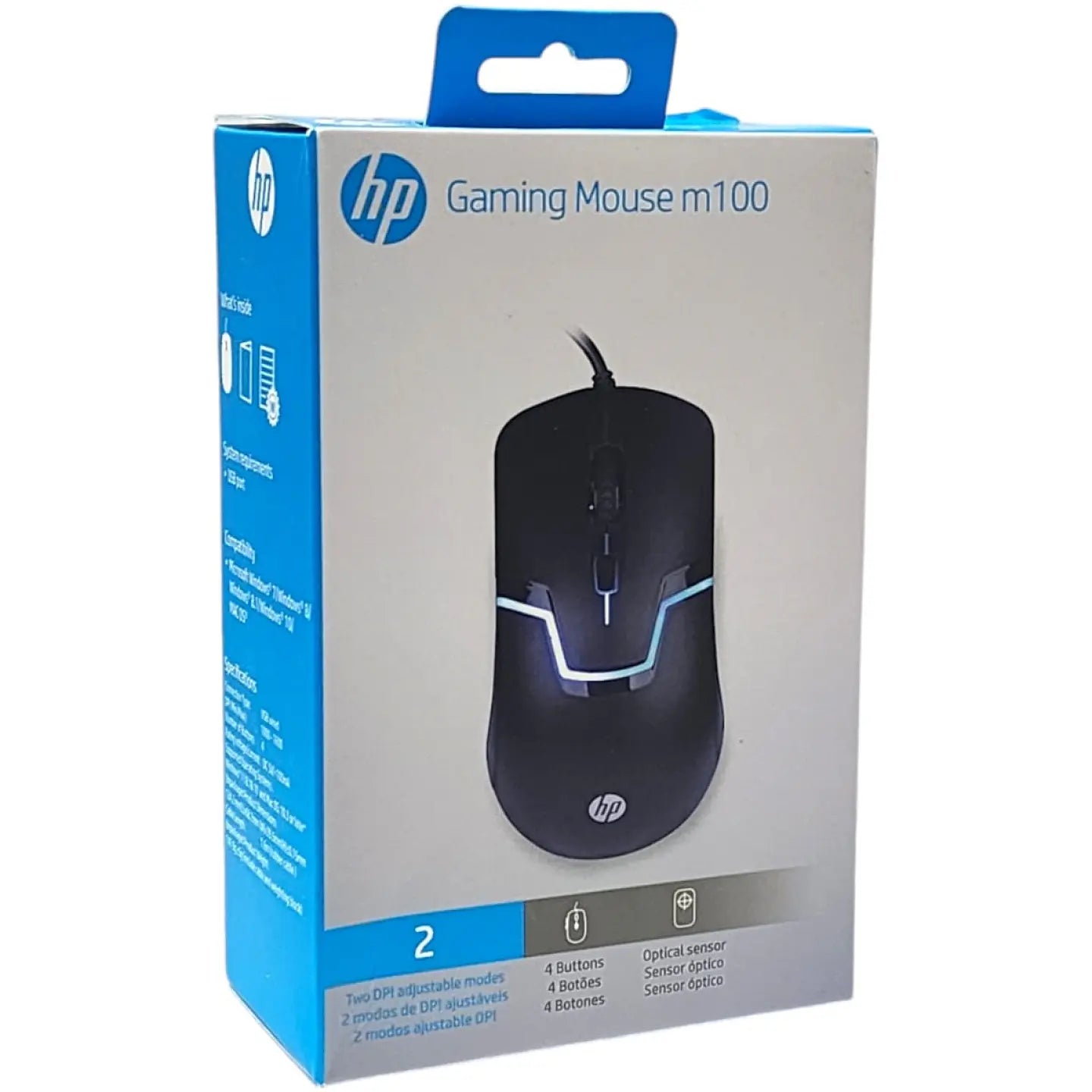 Mouse Gamer Usb Hp M100 1600dpi Blanco